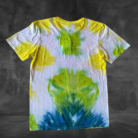 Tie Dye T-shirt -  Mandala Ice Dye - Pink Orange Unique - Men's Women's Medium - Picture 2 of 11